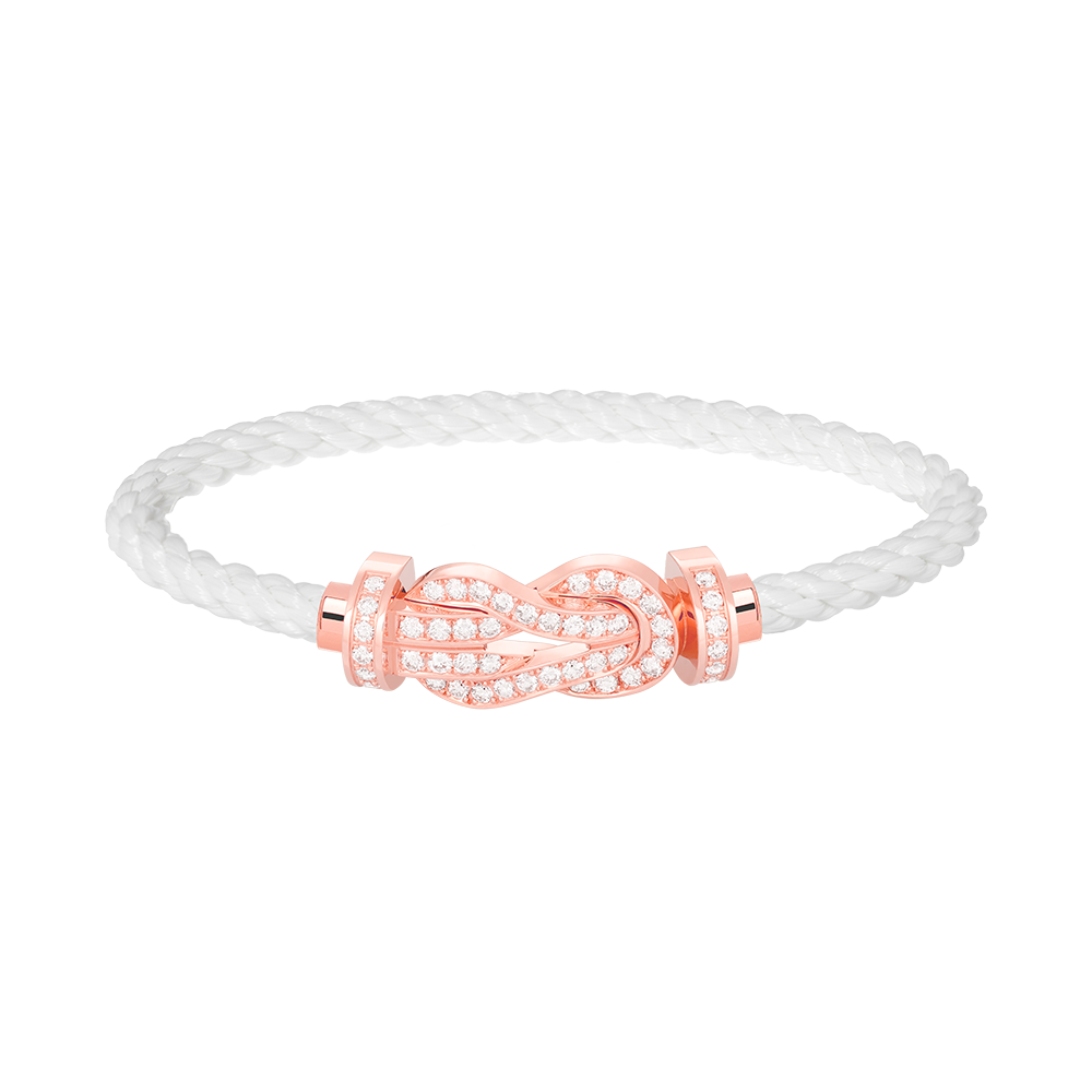 [⭐Luxery]CHANCE LARGE 8 FIGURE BUCKLE FULL DIAMOND BRACELET ROSE GOLD