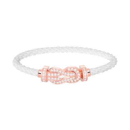 [⭐Luxery]CHANCE LARGE 8 FIGURE BUCKLE FULL DIAMOND BRACELET ROSE GOLD