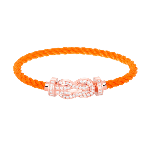 [⭐Luxery]CHANCE LARGE 8 FIGURE BUCKLE FULL DIAMOND BRACELET ROSE GOLD