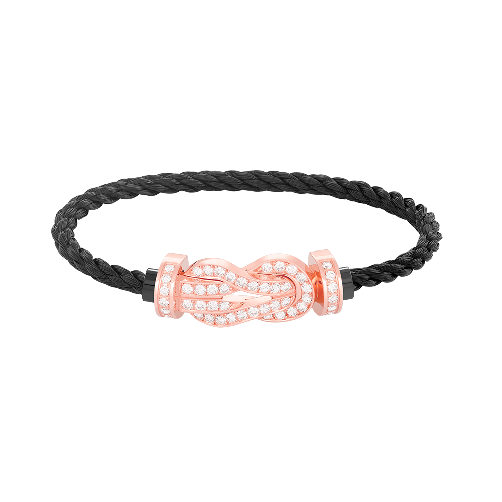 [⭐Luxery]CHANCE LARGE 8 FIGURE BUCKLE FULL DIAMOND BRACELET ROSE GOLD