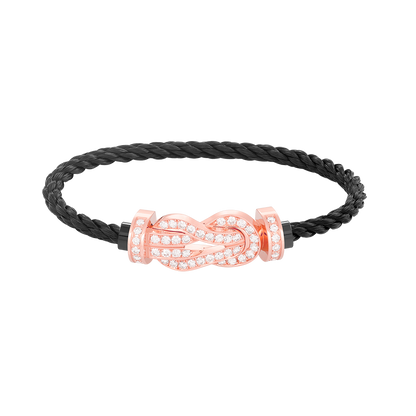 [⭐Luxery]CHANCE LARGE 8 FIGURE BUCKLE FULL DIAMOND BRACELET ROSE GOLD