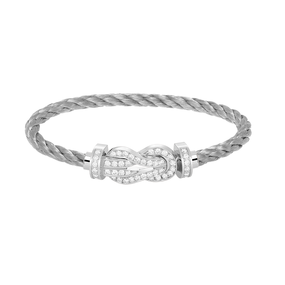 [⭐Luxery]CHANCE LARGE 8 FIGURE BUCKLE FULL DIAMOND BRACELET SILVER