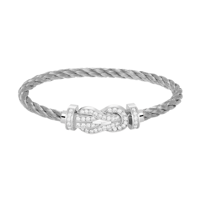 [⭐Luxery]CHANCE LARGE 8 FIGURE BUCKLE FULL DIAMOND BRACELET SILVER