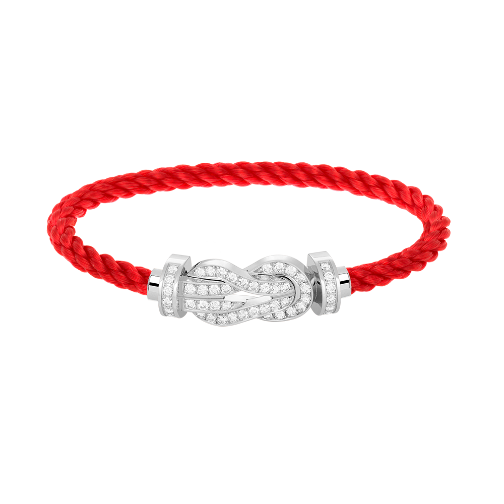 [⭐Luxery]CHANCE LARGE 8 FIGURE BUCKLE FULL DIAMOND BRACELET SILVER