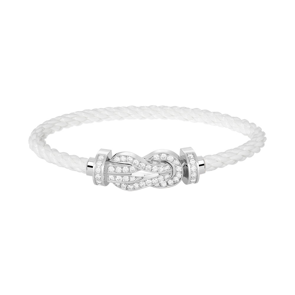 [⭐Luxery]CHANCE LARGE 8 FIGURE BUCKLE FULL DIAMOND BRACELET SILVER