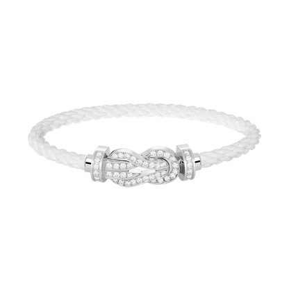[⭐Luxery]CHANCE LARGE 8 FIGURE BUCKLE FULL DIAMOND BRACELET SILVER