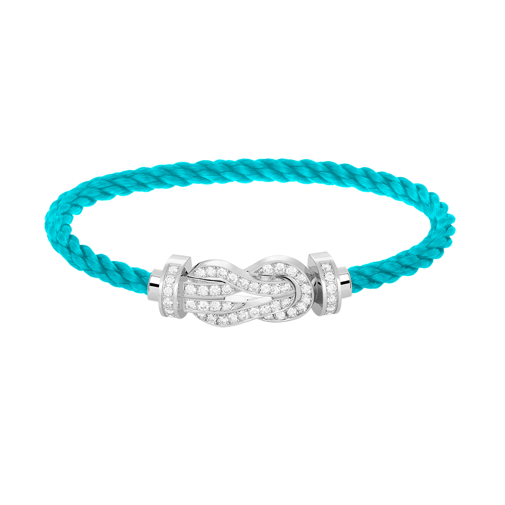 [⭐Luxery]CHANCE LARGE 8 FIGURE BUCKLE FULL DIAMOND BRACELET SILVER