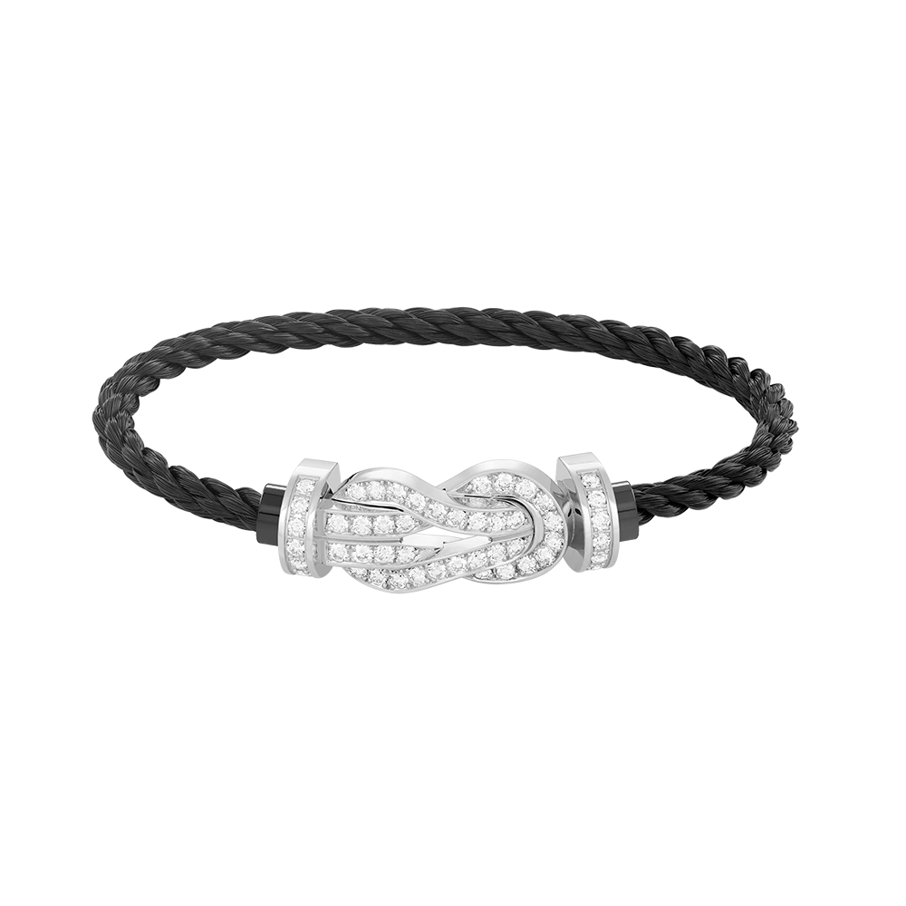 [⭐Luxery]CHANCE LARGE 8 FIGURE BUCKLE FULL DIAMOND BRACELET SILVER