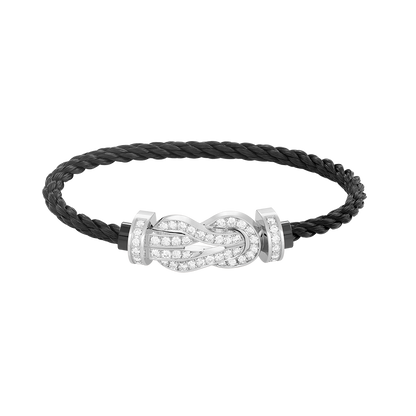 [⭐Luxery]CHANCE LARGE 8 FIGURE BUCKLE FULL DIAMOND BRACELET SILVER