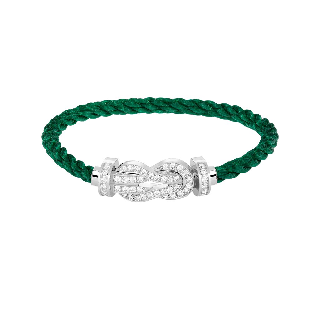 [⭐Luxery]CHANCE LARGE 8 FIGURE BUCKLE FULL DIAMOND BRACELET SILVER