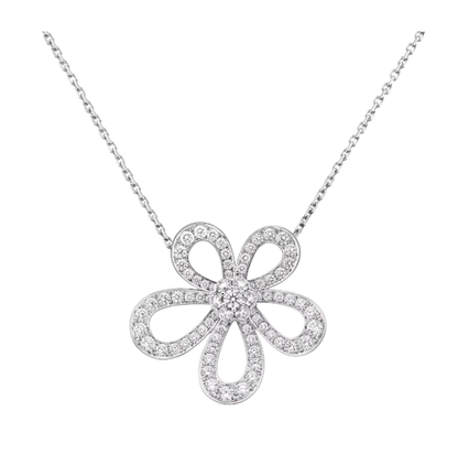 [⭐Luxery]FLOWERLACE NECKLACE FULL DIAMONDS