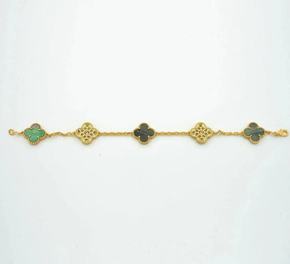 [⭐Luxery] CLOVER 5 MOTIF GRAY MOP BRACELET COLLECTION