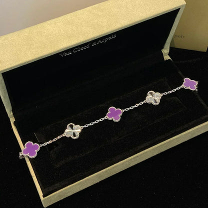 [⭐Luxery] CLOVER 5 MOTIF VIOLET BRACELET COLLECTION