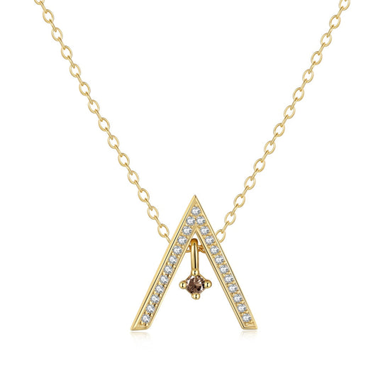 [Luxery Jewelry]Sparkling "A" Shape Necklace