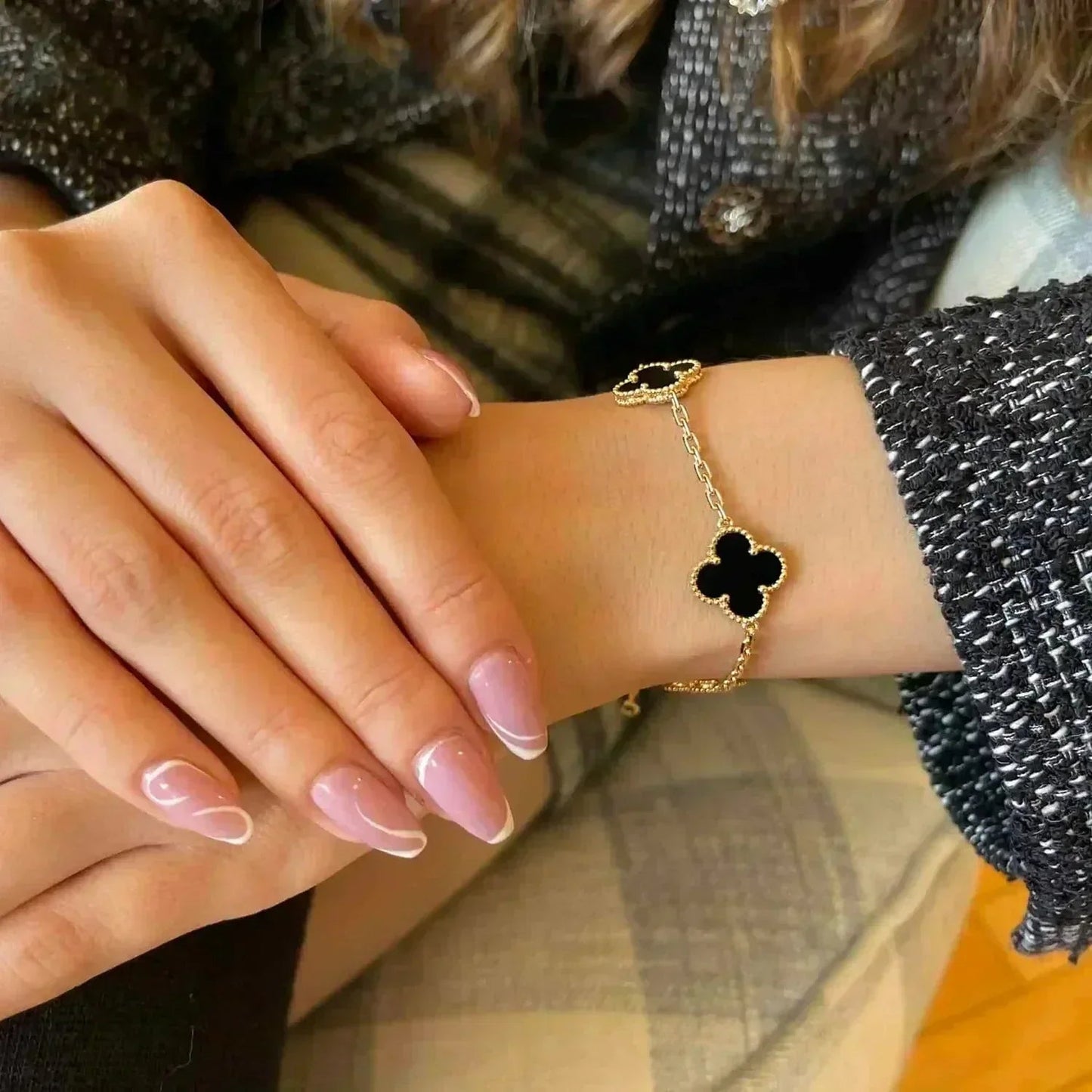 [⭐Luxery] CLOVER 5 MOTIF ONYXS BRACELET COLLECTION