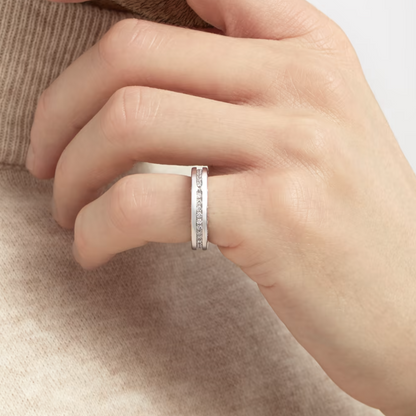 [⭐Luxery]ZERO 1 ONE-BAND PAVED DIAMONDS ON THE SPIRAL RING