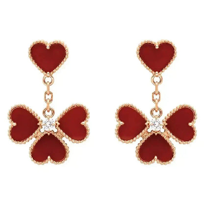 [⭐Luxery]SWEET CLOVER CARNELIAN EARRINGS