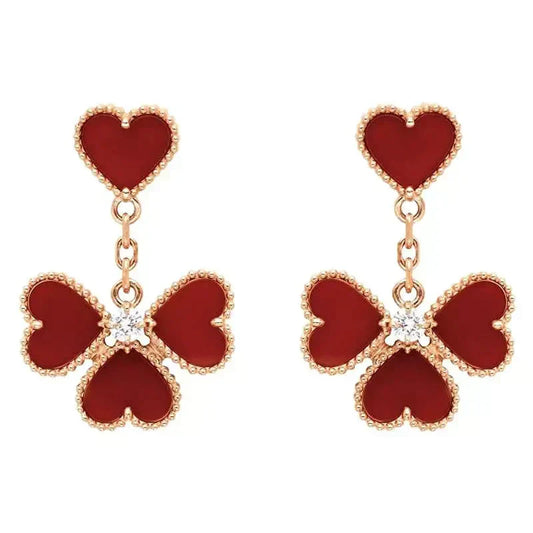 [⭐Luxery]SWEET CLOVER CARNELIAN EARRINGS