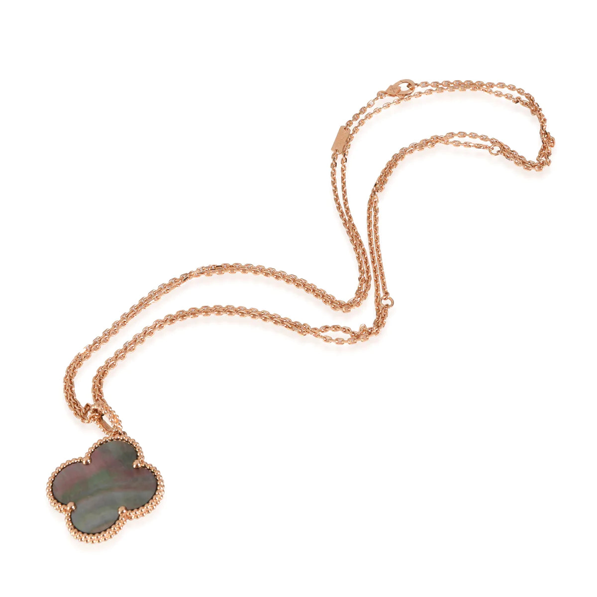 [⭐Luxery]CLOVER 25MM GOLD DARK MOP BIG CLOVER NECKLACE