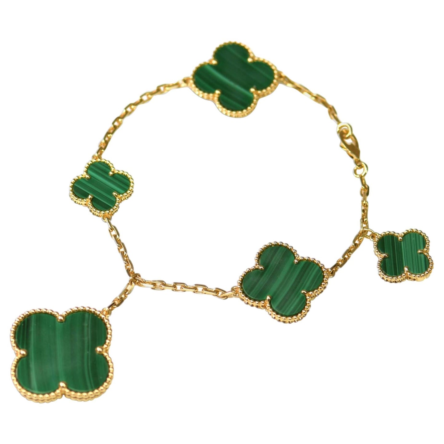 [⭐Luxery]MAGIC CLOVER MALACHITE GOLD BRACELET 5 MOTIFS