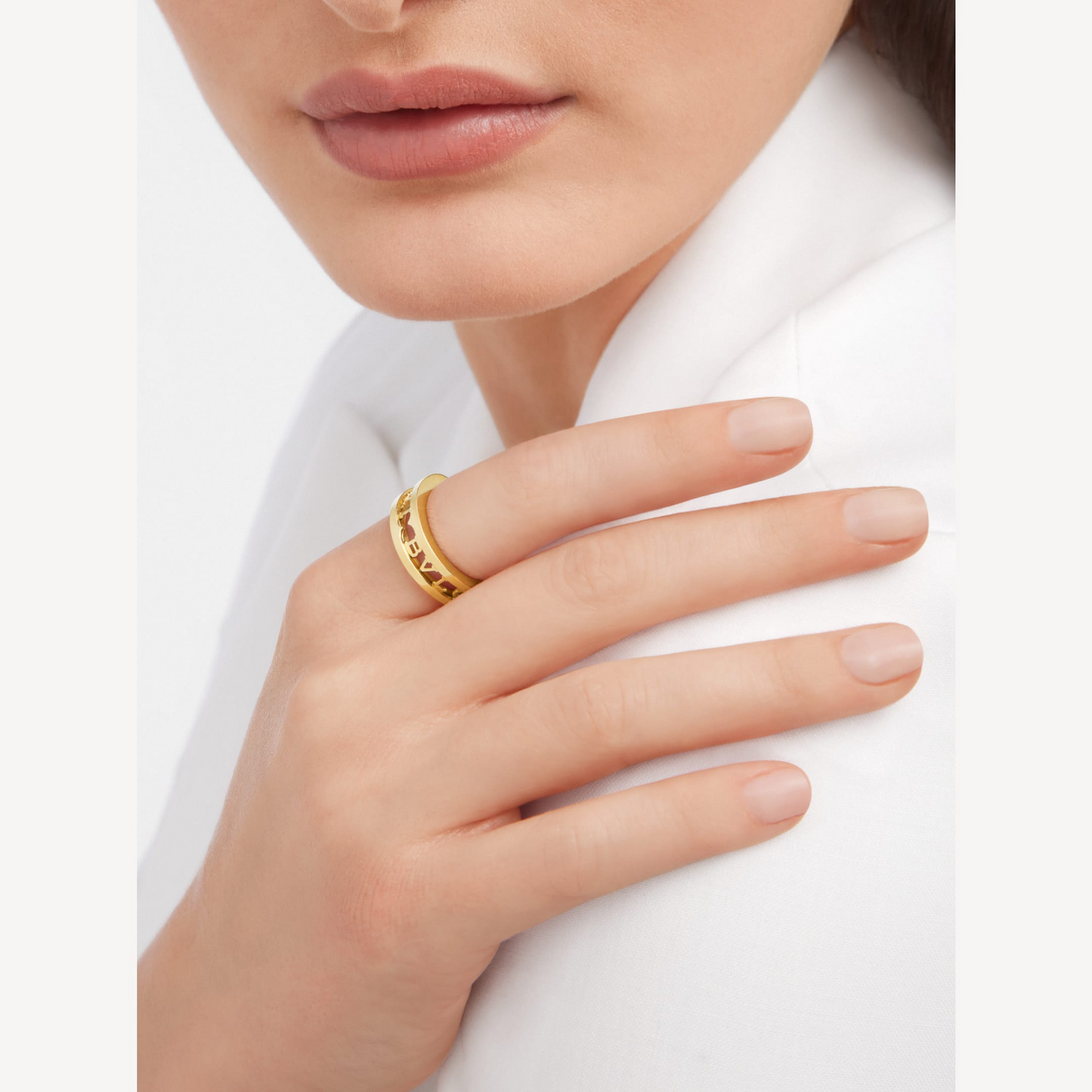 [⭐Luxery]ZERO 1 ONE-BAND WITH OPENWORK LOGO SPIRAL RING