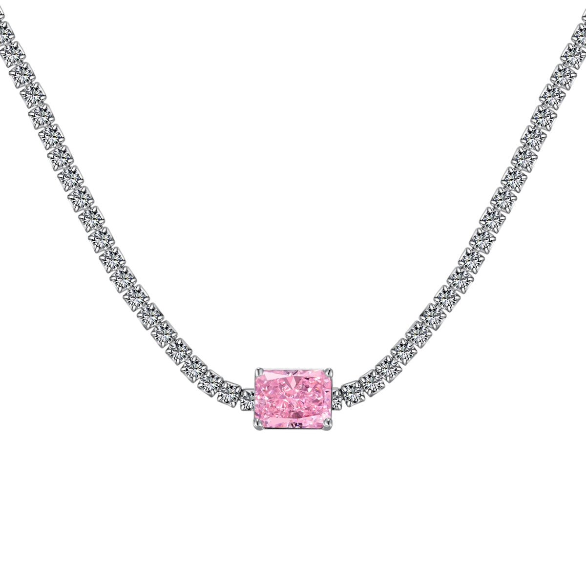 [Luxery Jewelry]2.0 carat Ornate Emerald Cut Necklace