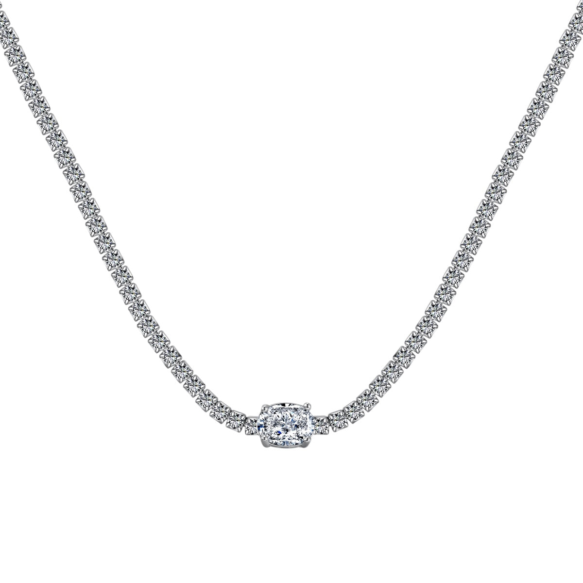 [Luxery Jewelry]1.0 Carat Shining Oval Cut Necklace