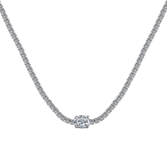 [Luxery Jewelry]1.0 Carat Shining Oval Cut Necklace