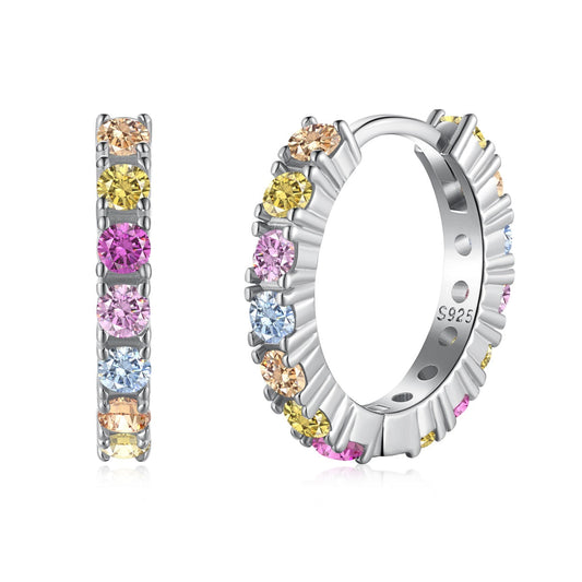 [Luxery Jewelry]Radiant Colorful Round Cut Earrings