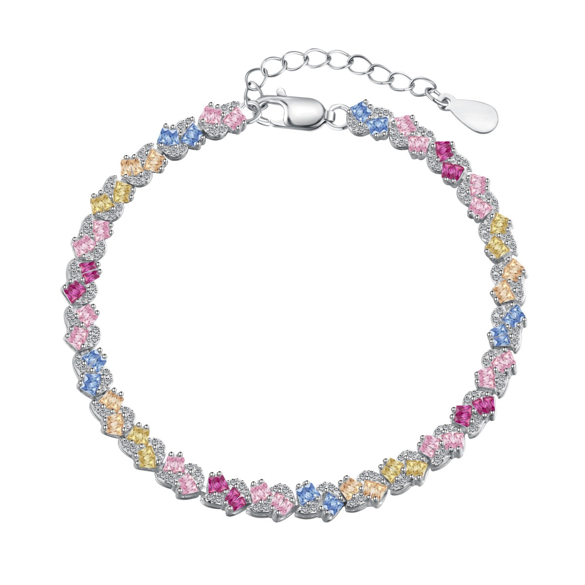 [Luxery Jewelry]Ornate Colorful Flower Shape Party Bracelet