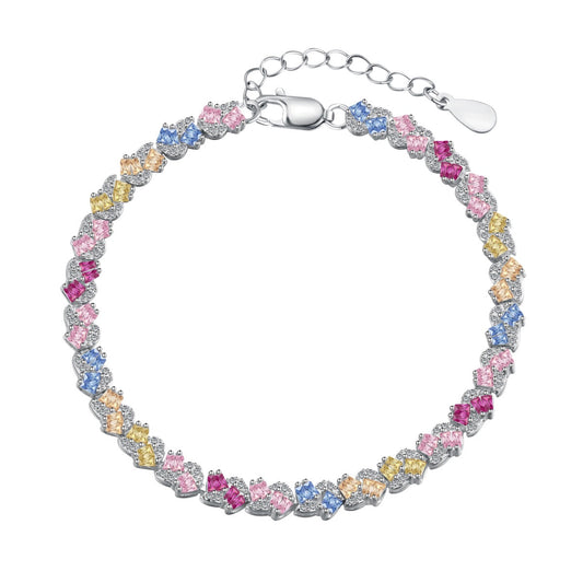 [Luxery Jewelry]Ornate Colorful Flower Shape Party Bracelet