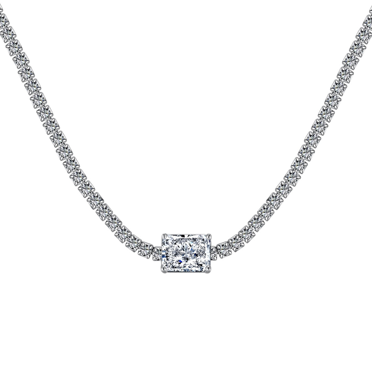 [Luxery Jewelry]2.0 carat Ornate Emerald Cut Necklace