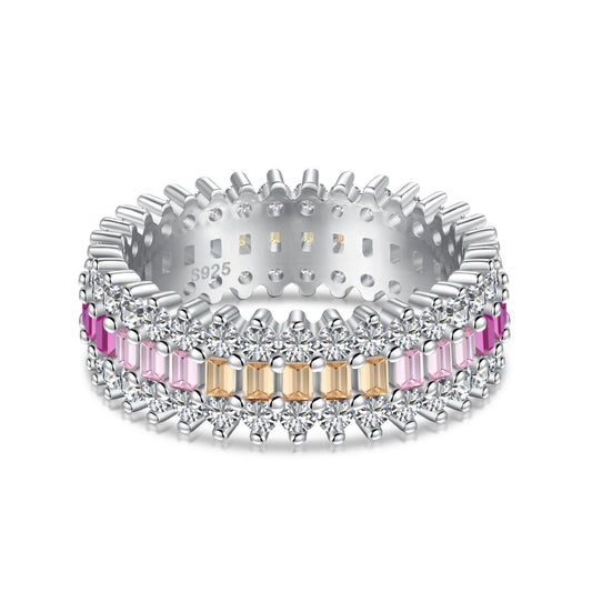 [Luxery Jewelry]Ornate Colorful Radiant Cut Daily Ring