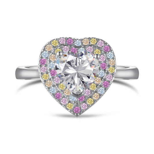 [Luxery Jewelry]Delicate Ebullient Heart Shape Wedding Ring