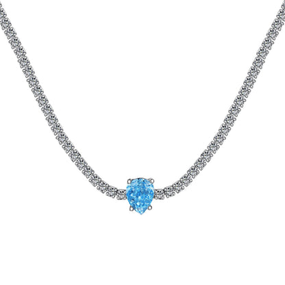 [Luxery Jewelry]1.0 carat Unique Pear Cut Tennis Necklace
