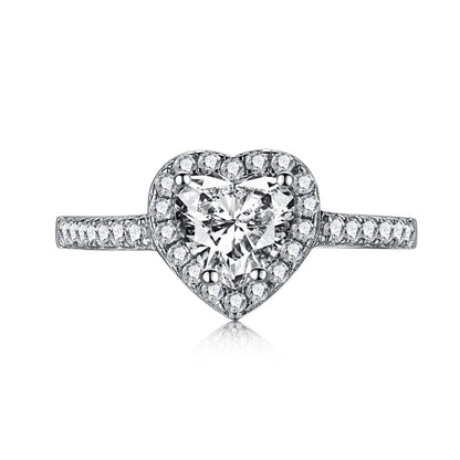 [Luxery Jewelry]Eternity Splashy Romantic Heart Shape Lover Ring
