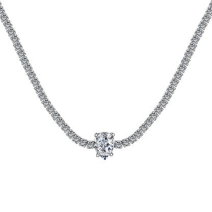 [Luxery Jewelry]1.0 carat Unique Pear Cut Tennis Necklace