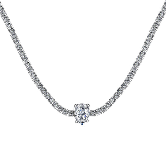 [Luxery Jewelry]1.0 carat Unique Pear Cut Tennis Necklace