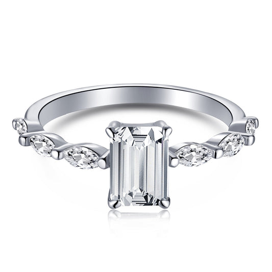 [Luxery Jewelry]1.0 Carat Dainty Resplendent Radiant Cut Daily Ring