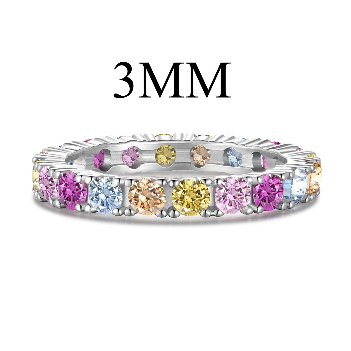 [Luxery Jewelry]Dazzling Lustrous Round Cut Tennis Ring