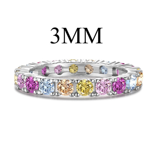[Luxery Jewelry]Dazzling Lustrous Round Cut Tennis Ring