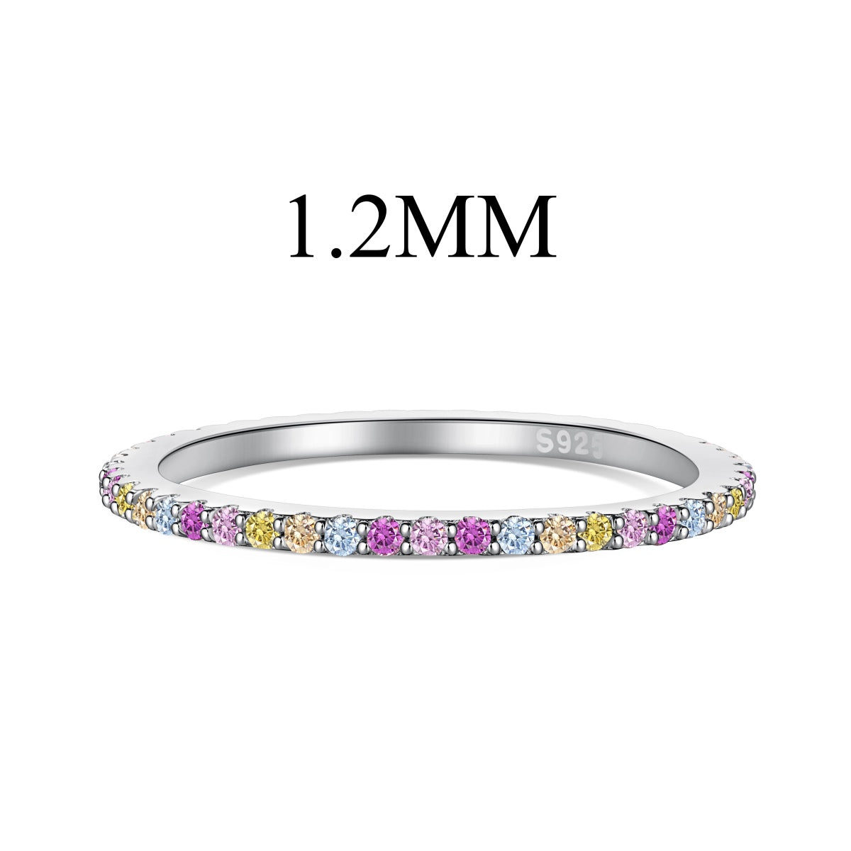 [Luxery Jewelry]Ornate Colorful Round Cut Tennis Ring