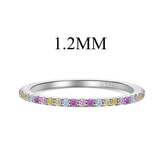 [Luxery Jewelry]Ornate Colorful Round Cut Tennis Ring