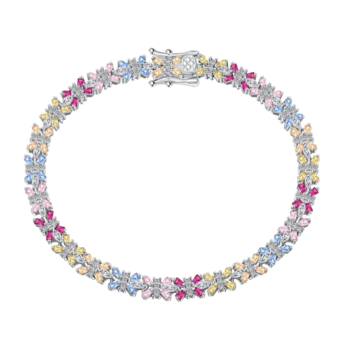 [Luxery Jewelry]Radiant Colorful Emerald Cut Party Bracelet