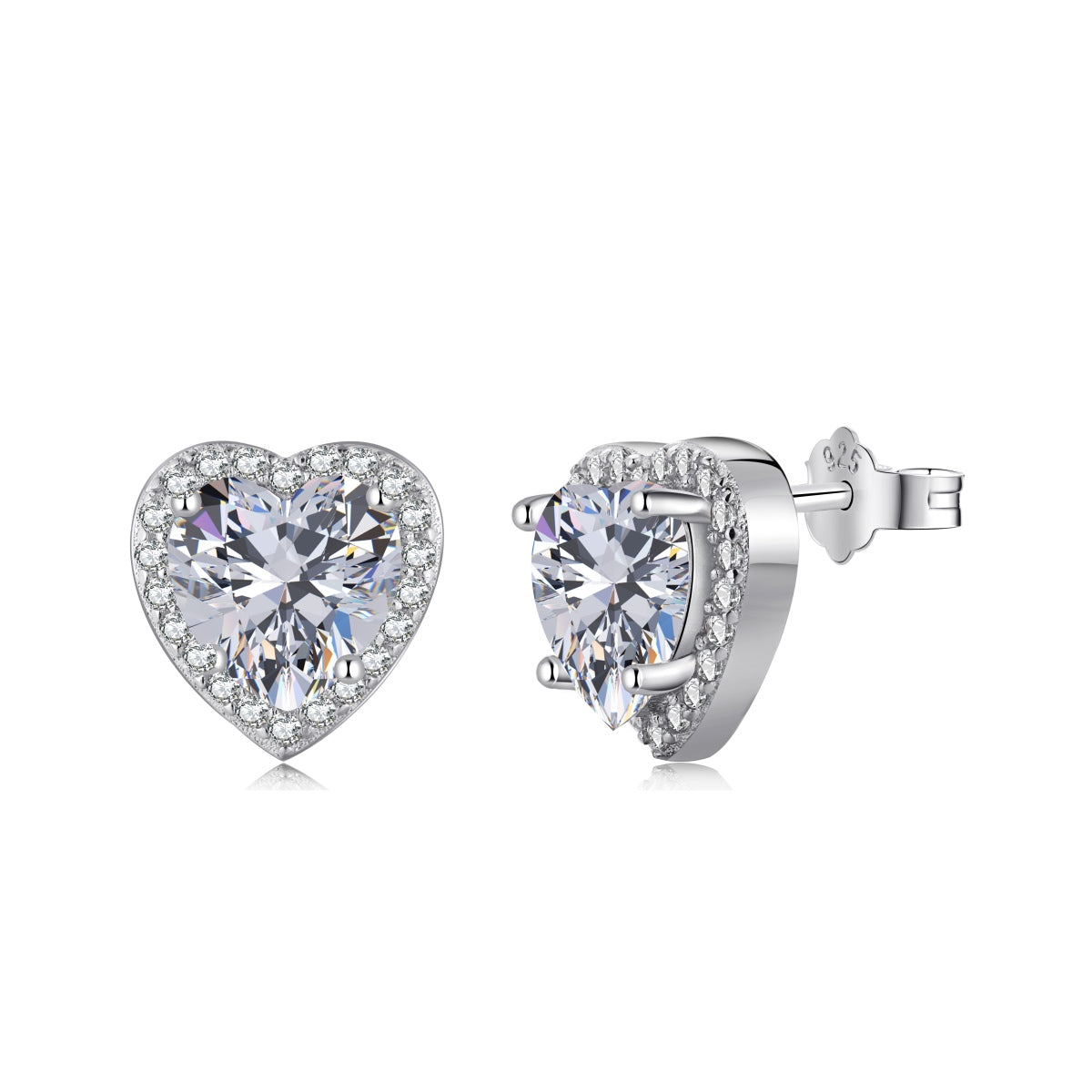 [Luxery Jewelry]Sparkling Heart Shape Lover Earrings