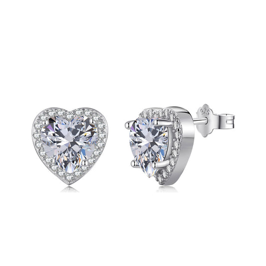 [Luxery Jewelry]Sparkling Heart Shape Lover Earrings
