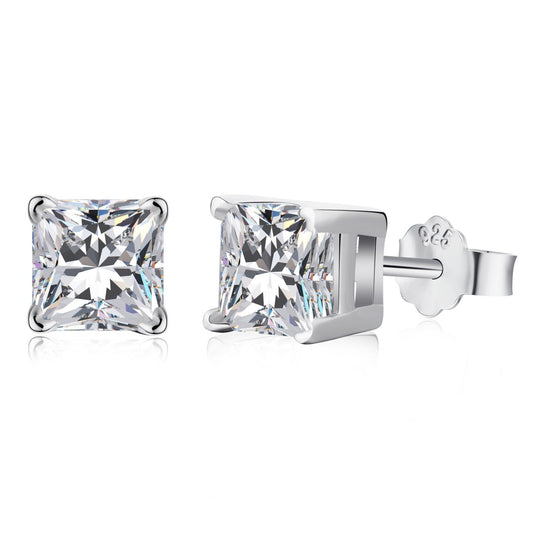 [Luxery Jewelry]1.0 Carat Radiant Princess Cut Wedding Earrings