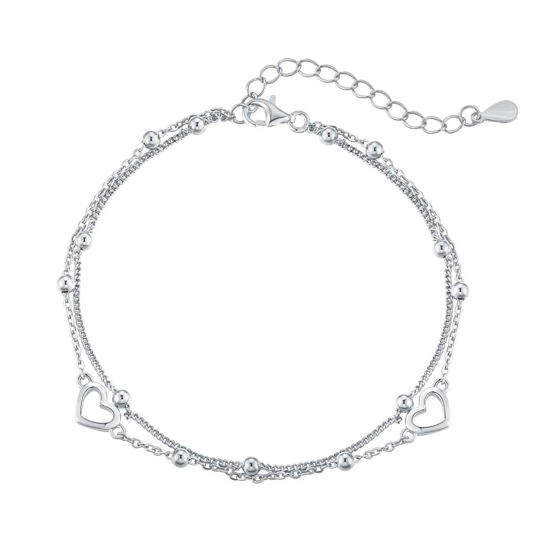 [Luxery Jewelry]Dainty Double Layer Love Heart Bracelet