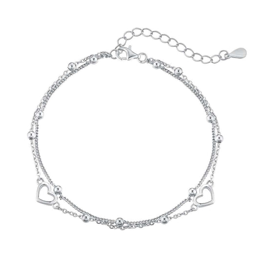 [Luxery Jewelry]Dainty Double Layer Love Heart Bracelet