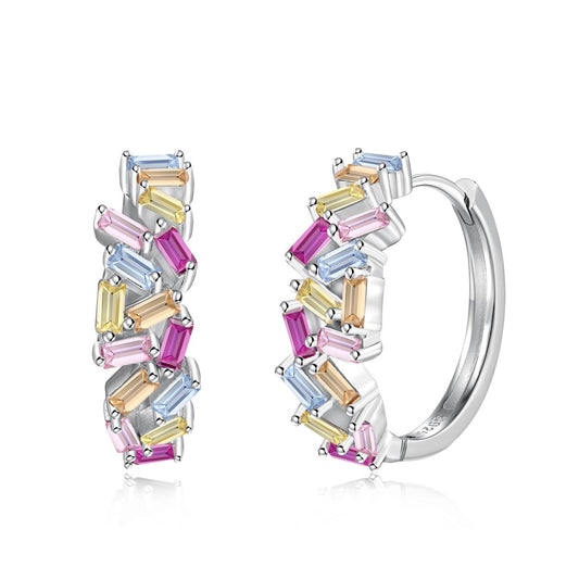 [Luxery Jewelry]Dazzling Colorful Emerald Cut Daily Earrings